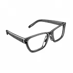 black squared horn-rimmed glasses image
